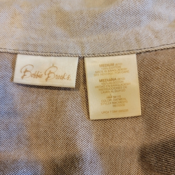 BOBBIE Brooks Short Sleeve Button Down Top With Tied Waist Size M - Picture 9 of 11